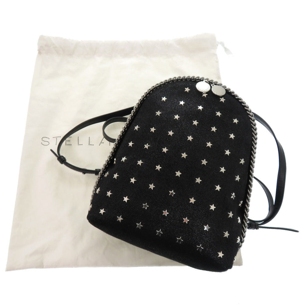 新品同様 ステラマッカートニー ファラベラ スタースタッズ ジップアラウンド ポリエステル ブラック リュック デイパック 黒 0386【中古】Stella McCartney