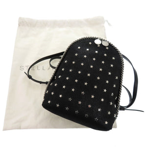 新品同様 ステラマッカートニー ファラベラ スタースタッズ ジップアラウンド ポリエステル ブラック リュック デイパック 黒 0386【中古】Stella McCartney