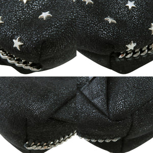 新品同様 ステラマッカートニー ファラベラ スタースタッズ ジップアラウンド ポリエステル ブラック リュック デイパック 黒 0386【中古】Stella McCartney