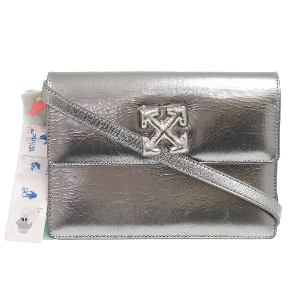 未使用 オフホワイト OWNN014F21LEA0037200 レザー シルバー ショルダーバッグ 0390【中古】OFF-WHITE
