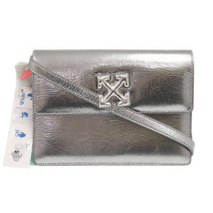 未使用 オフホワイト OWNN014F21LEA0037200 レザー シルバー ショルダーバッグ 0390【中古】OFF-WHITE