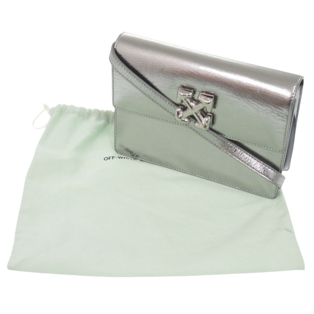 未使用 オフホワイト OWNN014F21LEA0037200 レザー シルバー ショルダーバッグ 0390【中古】OFF-WHITE