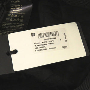 未使用品 フェンディ O’Lock オーロック ウール ポリエステル コットン レッド ブラック バケットハット 帽子 0395【中古】FENDI