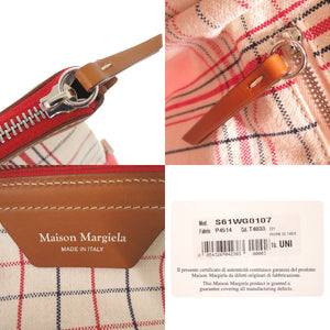 美品 メゾン マルジェラ 5AC S61WG0107 ラバー/レザー/キャンバス レッド トートバッグ 赤 0402【中古】Maison Margiela