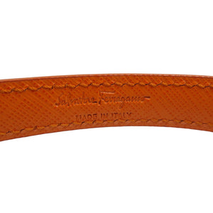 美品 サルヴァトーレフェラガモ ガンチーニ DD-23 B325 レザー ゴールド金具 オレンジ Cm-75 ベルト 0403【中古】Salvatore Ferragamo