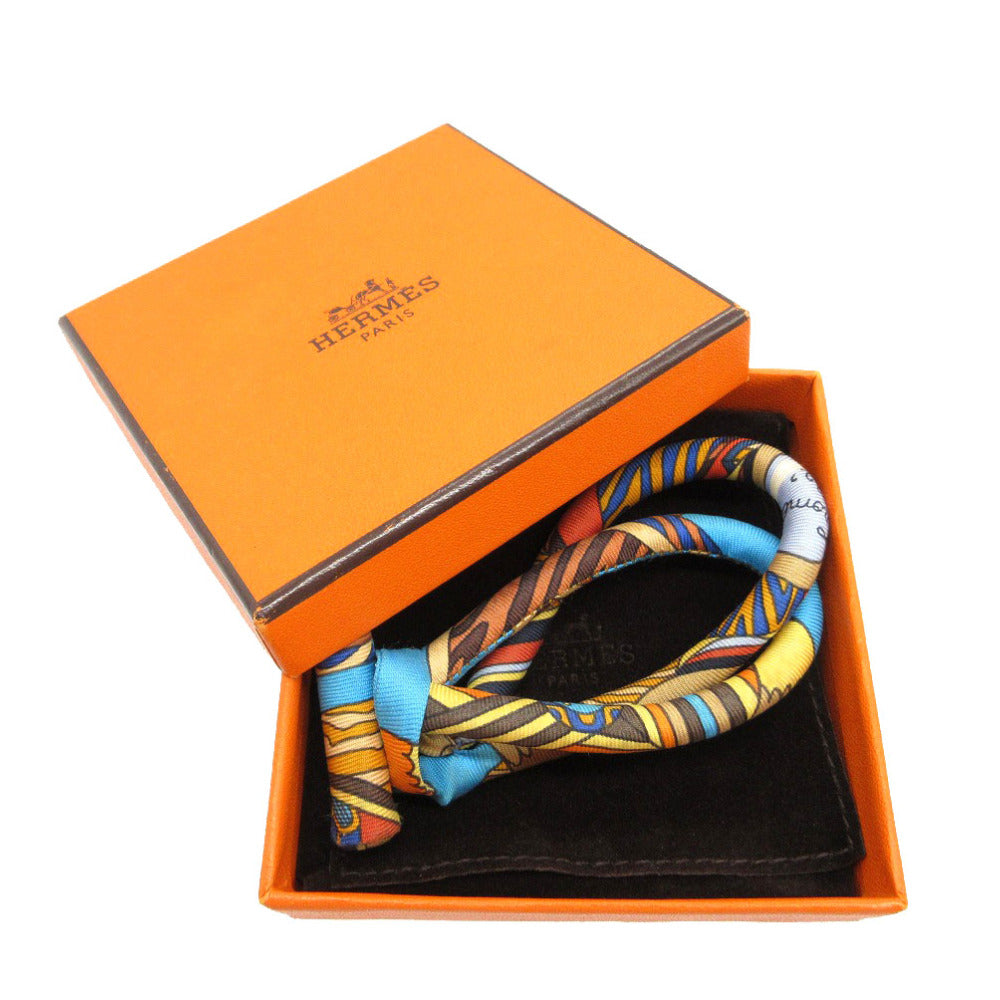 エルメス ブリッド ドゥ ソワ ダブル プティ アッシュ ブレスレット シルク マルチカラー 0417【中古】HERMES