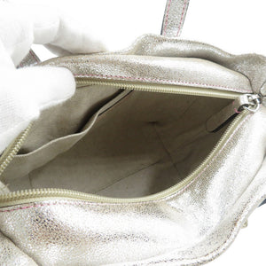 新品同様 ジミーチュウ ミニサラ レザー スタッズ シルバー 2WAY ハンドバッグ ショルダーバッグ 0420【中古】JIMMY CHOO