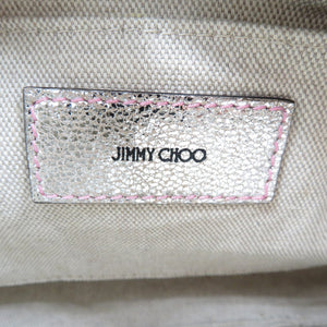 新品同様 ジミーチュウ ミニサラ レザー スタッズ シルバー 2WAY ハンドバッグ ショルダーバッグ 0420【中古】JIMMY CHOO