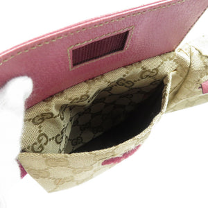 グッチ 28566 GGキャンバス ベージュ ピンク ボディバッグ ウエストバッグ 0422【中古】GUCCI