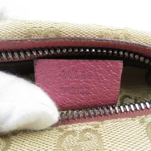 グッチ 28566 GGキャンバス ベージュ ピンク ボディバッグ ウエストバッグ 0422【中古】GUCCI