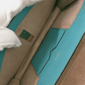 新品同様 ヴァレクストラ イジィデ ポシェット レザー ブルー ショルダーバッグ 青 0427【中古】Valextra