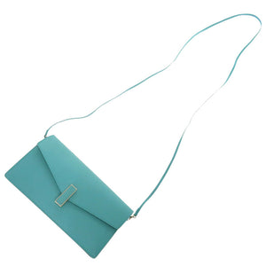 新品同様 ヴァレクストラ イジィデ ポシェット レザー ブルー ショルダーバッグ 青 0427【中古】Valextra