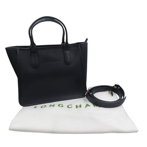 新品同様 ロンシャン ル フローネ 10156021 Y90 レザー ゴールド金具 ネイビー 2WAY ハンドバッグ ショルダーバッグ 0434【中古】LONGCHAMP