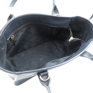 新品同様 ロンシャン ル フローネ 10156021 Y90 レザー ゴールド金具 ネイビー 2WAY ハンドバッグ ショルダーバッグ 0434【中古】LONGCHAMP