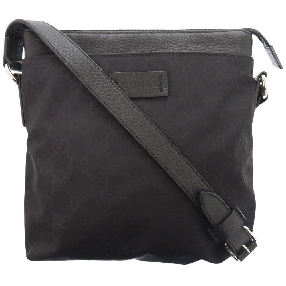 新品同様 グッチ GG 510339 ナイロン ブラック ショルダーバッグ 黒 0435【中古】GUCCI