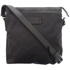 新品同様 グッチ GG 510339 ナイロン ブラック ショルダーバッグ 黒 0435【中古】GUCCI