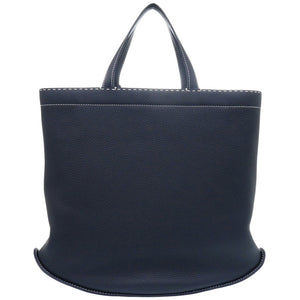 新品同様 デルボー 2WAY パン カバス レザー ネイビー トートバッグ 0436【中古】DELVAUX