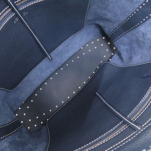 新品同様 デルボー 2WAY パン カバス レザー ネイビー トートバッグ 0436【中古】DELVAUX