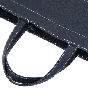 新品同様 デルボー 2WAY パン カバス レザー ネイビー トートバッグ 0436【中古】DELVAUX