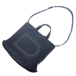 新品同様 デルボー 2WAY パン カバス レザー ネイビー トートバッグ 0436【中古】DELVAUX