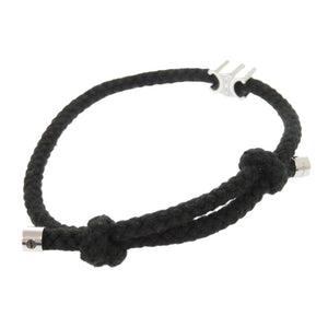 美品 セリーヌ トリオンフ メタル ブラック シルバー コードブレスレット ブレスレット 0448【中古】CELINE メンズ