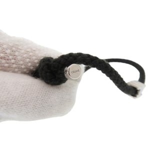 美品 セリーヌ トリオンフ メタル ブラック シルバー コードブレスレット ブレスレット 0448【中古】CELINE メンズ