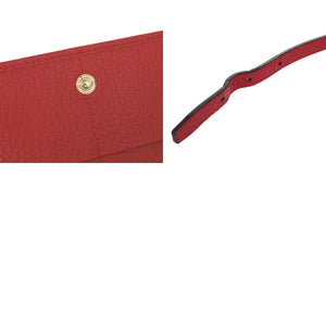 美品 グッチ 368231 レザー レッド ショルダーウォレット ショルダーバッグ 長財布 赤 0462【中古】GUCCI