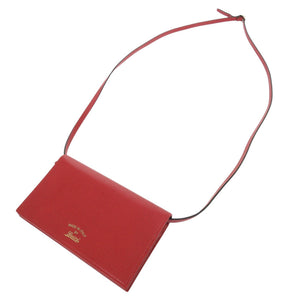 美品 グッチ 368231 レザー レッド ショルダーウォレット ショルダーバッグ 長財布 赤 0462【中古】GUCCI