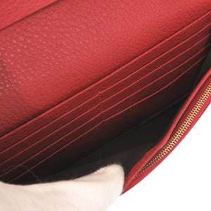 美品 グッチ 368231 レザー レッド ショルダーウォレット ショルダーバッグ 長財布 赤 0462【中古】GUCCI