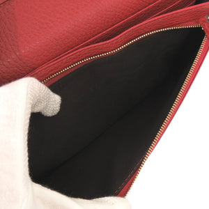 美品 グッチ 368231 レザー レッド ショルダーウォレット ショルダーバッグ 長財布 赤 0462【中古】GUCCI