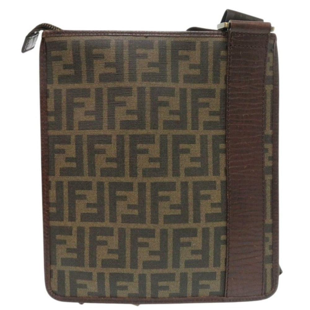 美品 フェンディ ズッカ柄 ヴィンテージ サコッシュ PVC/レザー ブラウン ショルダーバッグ 0463【中古】FENDI