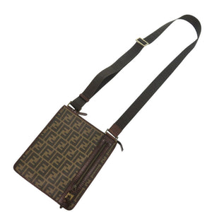 美品 フェンディ ズッカ柄 ヴィンテージ サコッシュ PVC/レザー ブラウン ショルダーバッグ 0463【中古】FENDI