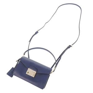 美品 プラダ サフィアーノ ブルー 2WAY ハンドバッグ ミニ ショルダーバッグ 青 0464【中古】PRADA