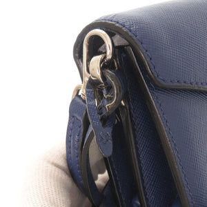 美品 プラダ サフィアーノ ブルー 2WAY ハンドバッグ ミニ ショルダーバッグ 青 0464【中古】PRADA