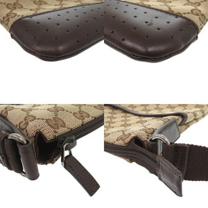 美品 グッチ 145857 GGキャンバス ブラウン ショルダーバッグ 茶 0470【中古】GUCCI