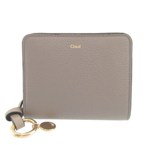 新品同様 クロエ アルファベット ミニ コンパクトウォレット CHC22WP レザー グレー 2つ折り財布 財布 0483【中古】Chloe
