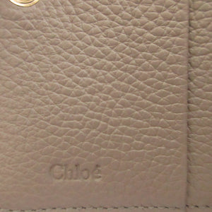 新品同様 クロエ アルファベット ミニ コンパクトウォレット CHC22WP レザー グレー 2つ折り財布 財布 0483【中古】Chloe