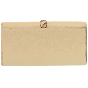 美品 クロエ レザー ベージュ 長財布 0485【中古】Chloe