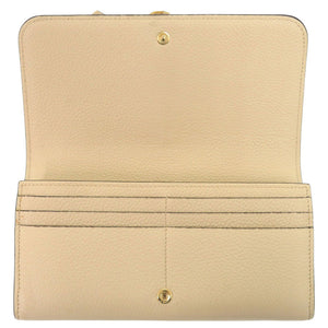 美品 クロエ レザー ベージュ 長財布 0485【中古】Chloe