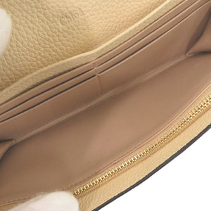 美品 クロエ レザー ベージュ 長財布 0485【中古】Chloe