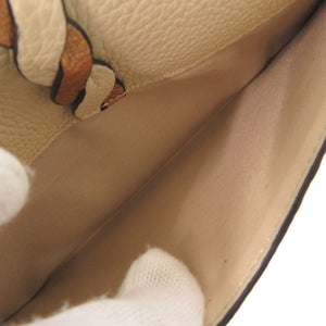 美品 クロエ レザー ベージュ 長財布 0485【中古】Chloe