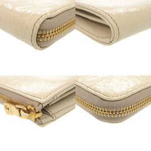新品同様 ミュウミュウ 5M1183 型押しレザー アイボリー L字ファスナー 長財布 0486【中古】MIUMIU