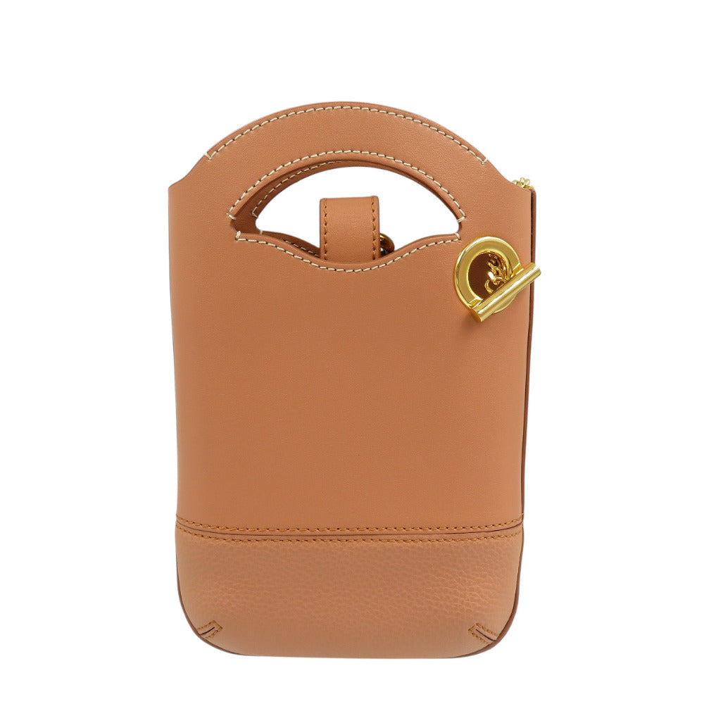 未使用 クロエ ウォールデン フォンポーチ CHC20AP330C6126B フリンジ レザー ゴールド金具 ブラウン スマホショルダー 0490【中古】Chloe