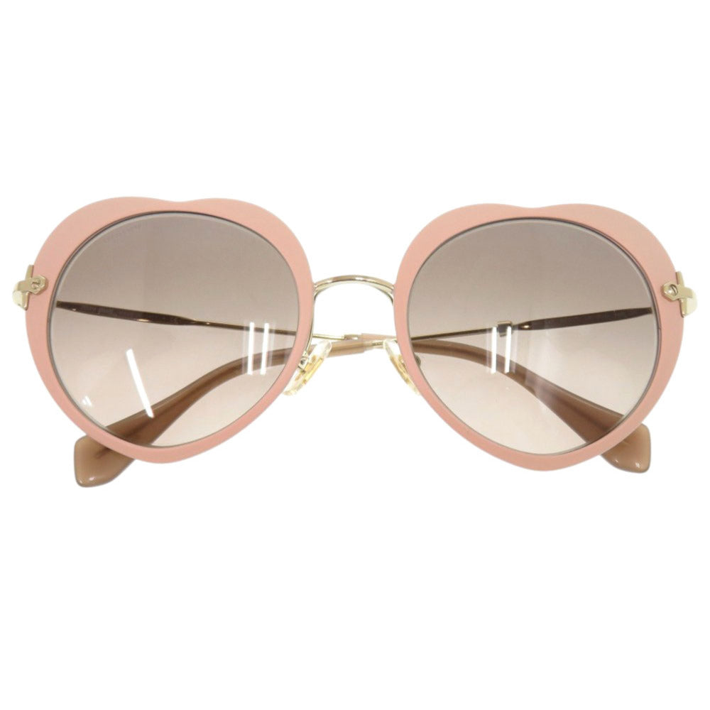 美品 ミュウミュウ ハート SMU54R プラスチック ステンレススチール ピンク サングラス 0494【中古】MIUMIU