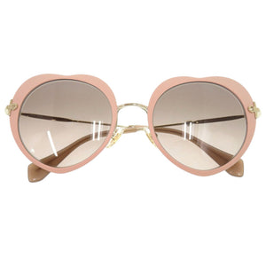 美品 ミュウミュウ ハート SMU54R プラスチック ステンレススチール ピンク サングラス 0494【中古】MIUMIU