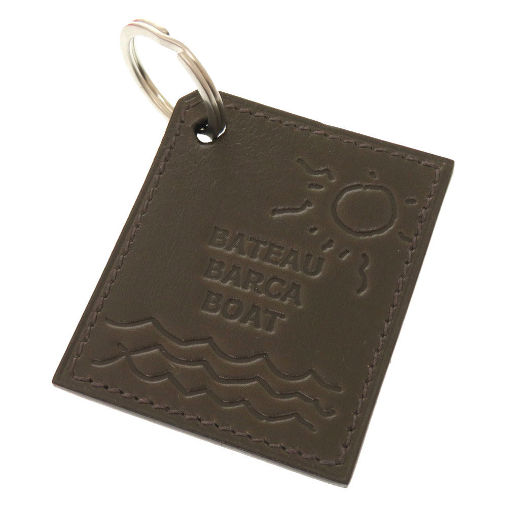 新品同様 エルメス BATEAU BARCA BOAT ボックスカーフ カーキ キーホルダー バッグチャーム 0495 【中古】 HERMES