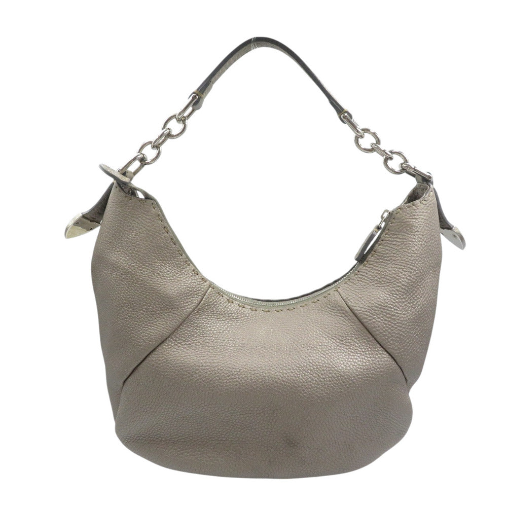フェンディ セレリア 8BR618 レザー シルバー金具 シルバー ショルダーバッグ 0498【中古】FENDI