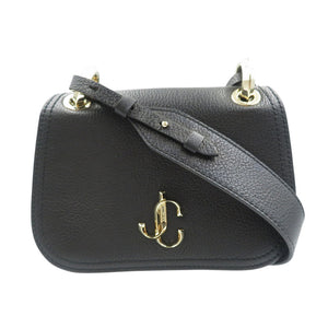新品同様 ジミーチュウ ヴァレンヌ レザー ゴールド金具 ブラック 黒 ショルダーバッグ 0499【中古】JIMMY CHOO