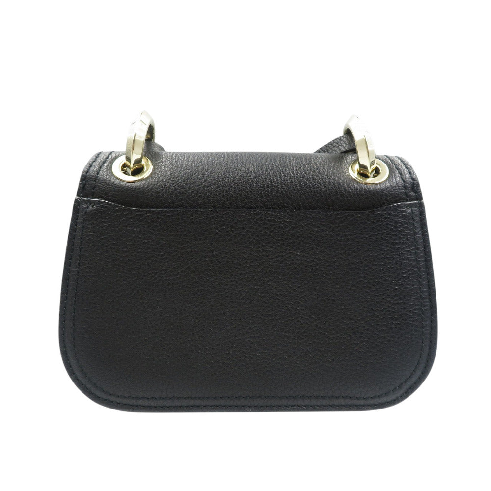 新品同様 ジミーチュウ ヴァレンヌ レザー ゴールド金具 ブラック 黒 ショルダーバッグ 0499【中古】JIMMY CHOO