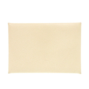 美品 エルメス カルヴィデュオ ヴェルソ ナタ ジョーヌプッサン ヴォーエプソン Z刻印(2021年製) カードケース 0505【中古】HERMES